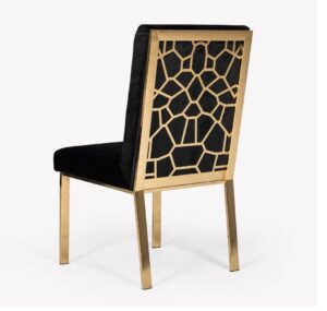 Icebreaker Black Velvet Brass Dining Chair
