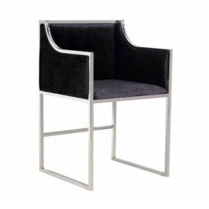Savoy Black Velvet Chrome Chair