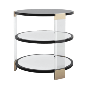 Cole Black Oak Brass Sidetable