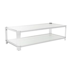 Pascal Lucite Chrome Rectangular Coffee Table