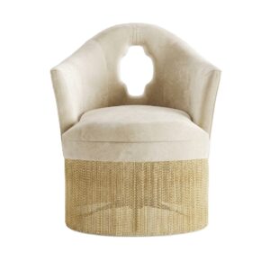 Fleur Cream Velvet Fringe Armchair