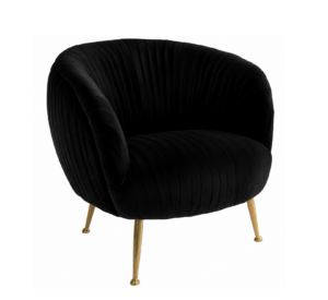Taylor Black Velvet Brass Chair