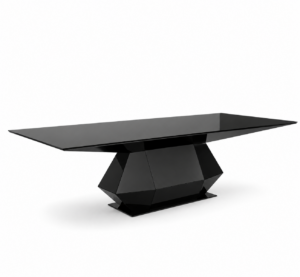 Diamante Black Gold Mirror Dining Table