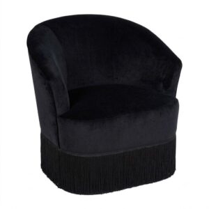 Zampatti Black Velvet Fringe Chair
