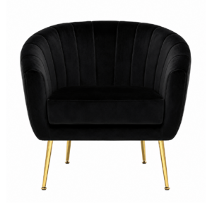 Palmer Black Velvet Brass Armchair