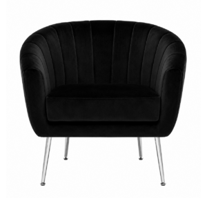 Palmer Black Velvet Nickel Armchair