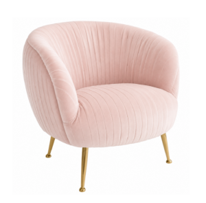 Taylor Light Blush Velvet Gold Chair