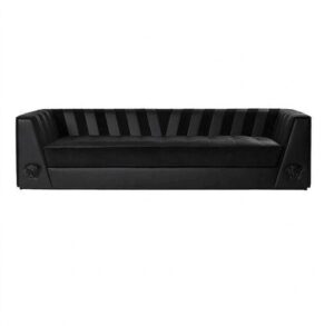 Rosenthal Black Leather Gold Sofa 280cm
