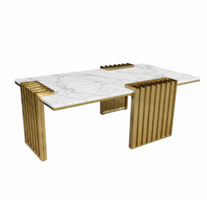 Vigo Carrara Marble Gold Coffee Table