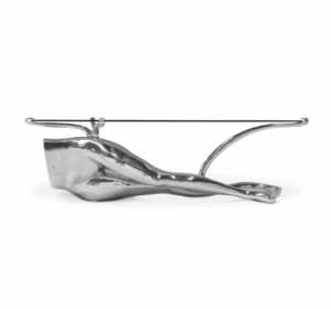 Silhouette Smoked Glass Nickel Coffee Table