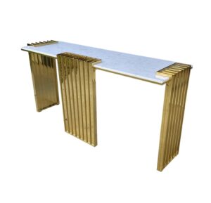 Vigo Carrara Marble Gold Console Table