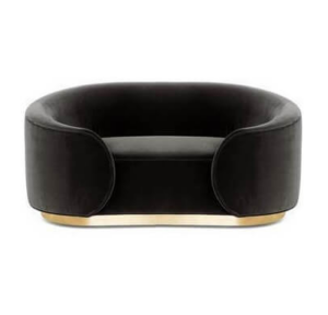 Cardinal Black Velvet Gold Armchair Sofa