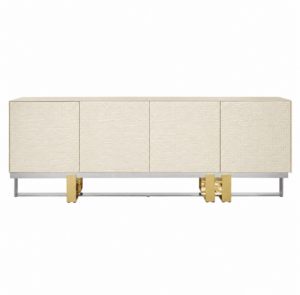 Firenze Cream Crocodile Leather Gold Buffet