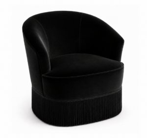 Zampatti Black Velvet Fringe Chair