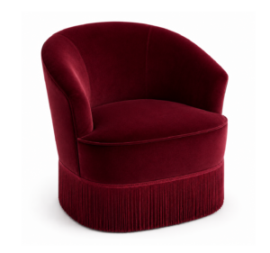 Zampatti Rouge Velvet Fringe Chair