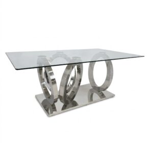 Olyphant Chrome Glass Dining Table 250cm