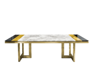 Othello Marble Brass Dining Table 250cm