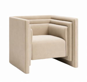 Studio Beige Velvet Armchair
