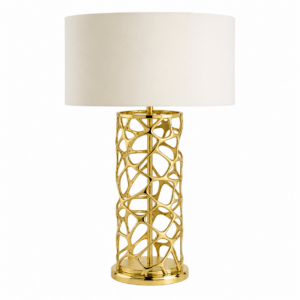Sculptor Antique Bronze Table Lamp with White Shade