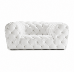 Divano Chesterfield White Velvet Sofa
