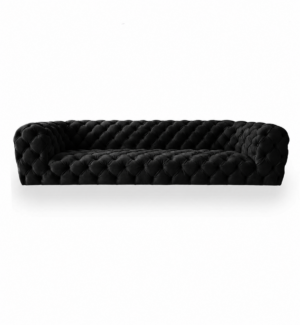Divano Chesterfield Black Velvet Sofa 295cm