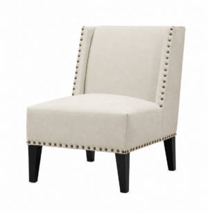 Hampton Ecru Velvet Bronze Slipper Chair