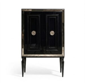 Bellagio Black Lacquer Mirror Cabinet