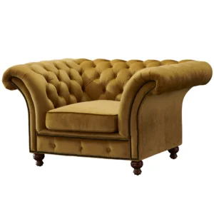 Jardin Mustard Velvet Armchair Sofa