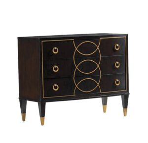 Black and gold decorative chest of drawers