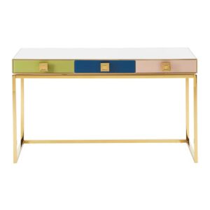 Tempo Multi-Colour Glass Gold Console