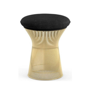 Modern black and gold stool with cushion