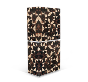 Pixel II Brass Walnut Bar Cabinet