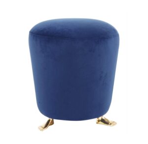 Blue ottoman with gold feet design