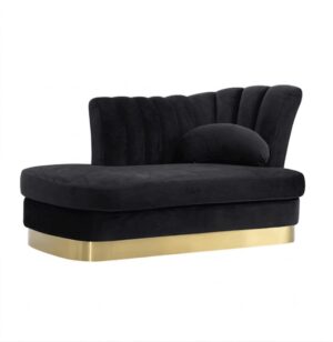 Opulence Green Velvet Gold Chaise Sofa