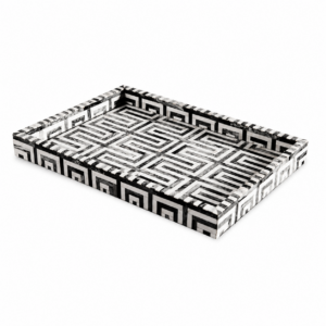 Mahalia Black White Bone Inlay Tray
