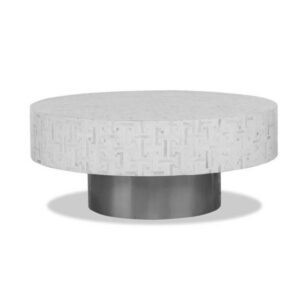 Eros Ivory Grey Bone Inlay Gunmetal Coffee Table