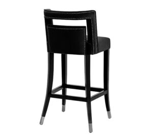 Lanus Black Velvet Chrome Counter Stool