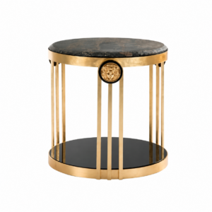 Medusa Emperador Marble Brass Sidetable