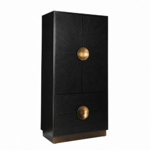Ramos Brown Oak Brass Armoire