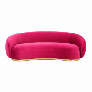 Calidor Fucshia Velvet Brass Sofa