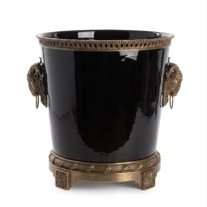 Regal Black Porcelain Bronze Planter