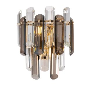 Avenue Smoked Crystal Brass Wall Light