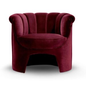 Harrod Maroon Velvet Accent Chair