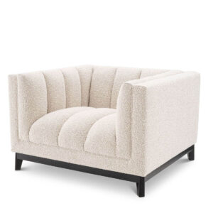 Bjorn Cream Boucle Black Armchair Sofa