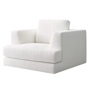 Regent White Linen Armchair Sofa
