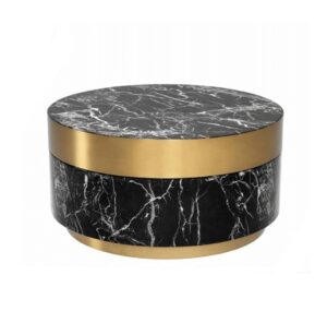 Marquina Black Marble Brass Coffee Table