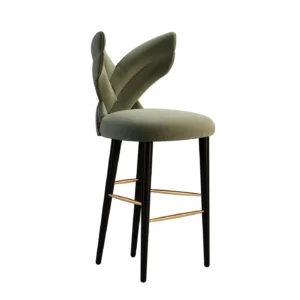 Luna Deep Green Walnut Counter Stool