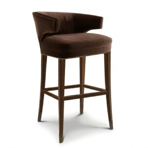 Iberia Dark Brown Velvet Counter Stool