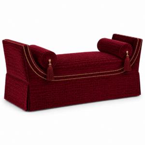 Gabrielle Rouge Crocodile Velvet Bolster Bench