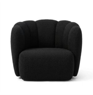 Cape Black Boucle Swivel Armchair